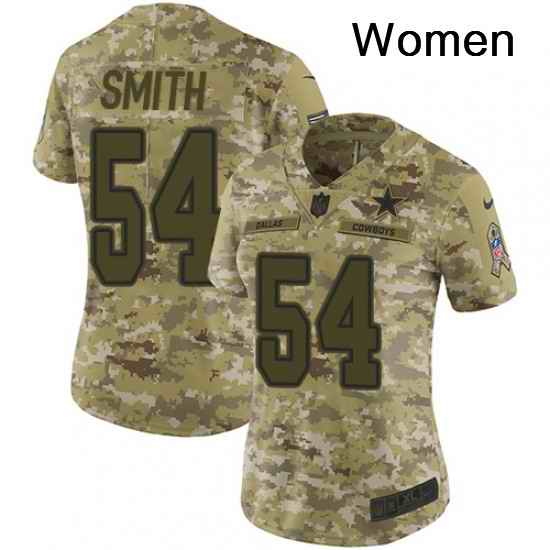 Womens Nike Dallas Cowboys 54 Jaylon Smith Limited Camo 2018 Salute to Service NFL Jersey